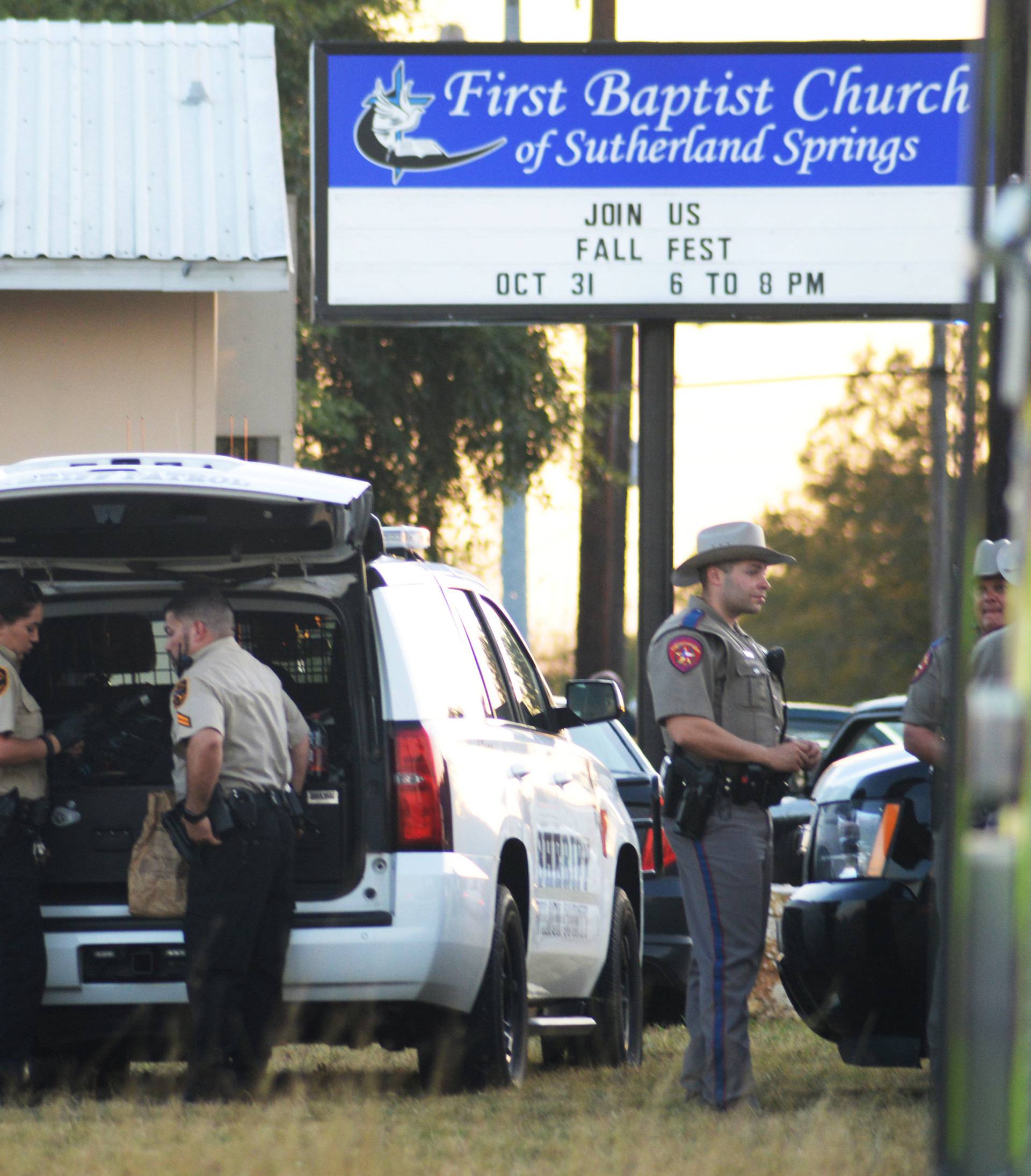 First responders are at the scene of shooting at the First Baptist Church in Sutherland Springs Texas