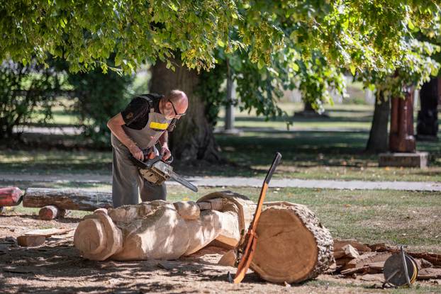 Osijek: 51 Kolonija kipara naive Ernestinovo stvaraju kiparska djela od trupca starog slavonskog hrasta
