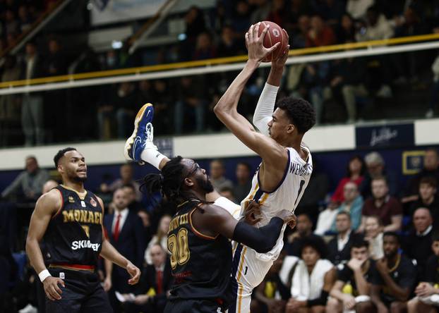 Basketball - Victor Wembanyama in action during the match between Boulogne-Levallois vs Monaco