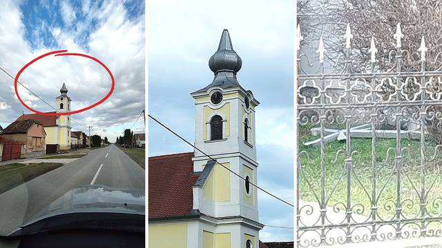 FOTO Crkva u Slavoniji ostala je bez križa, slomio ga je vjetar: 'Šok za sve. Bila sam baš tužna'