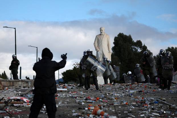 Protest after train disaster anniversary in Athens