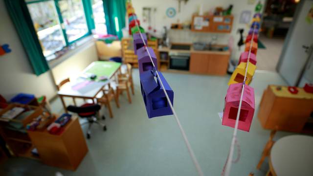 An empty classroom is seen in a kindergarten as schools and kindergartens are closed due to the coronavirus disease (COVID-19) concerns in Cologne