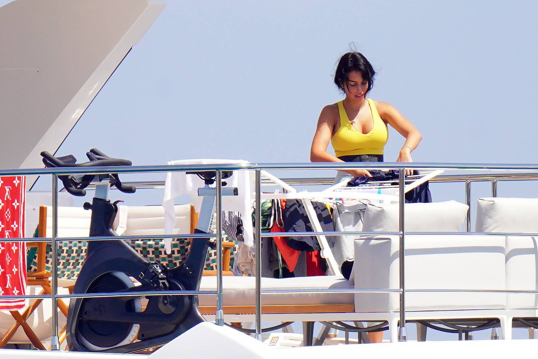 *PREMIUM EXCLUSIVE* Cristiano Ronaldo and his girlfriend Georgina Rodriguez soak up the sun on a superyacht in St Tropez