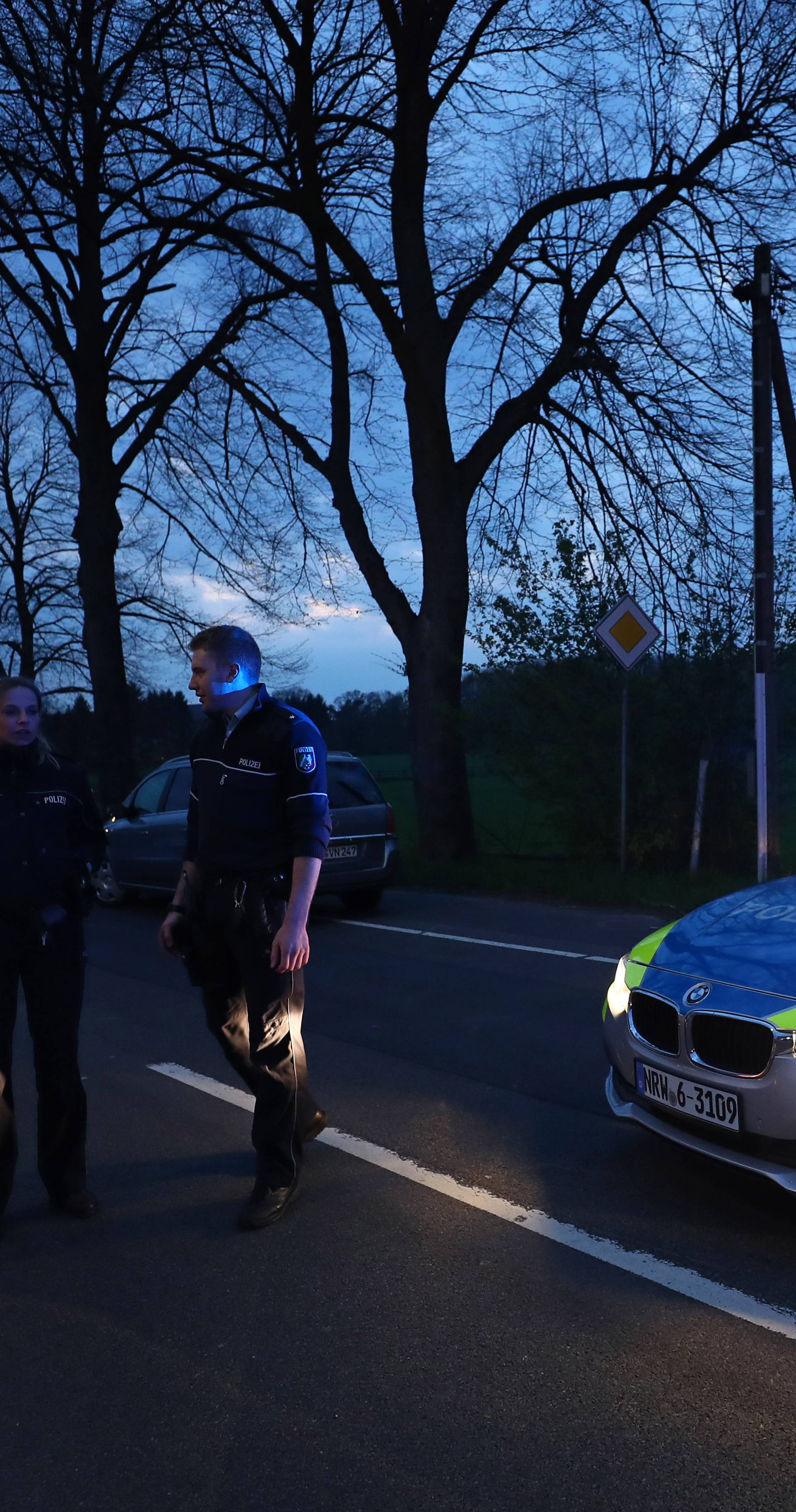 Police road block near the Borussia Dortmund team hotel after an explosion before the game