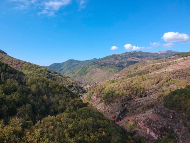 Aerial drone shot of the mountain Stara planina in Serbia