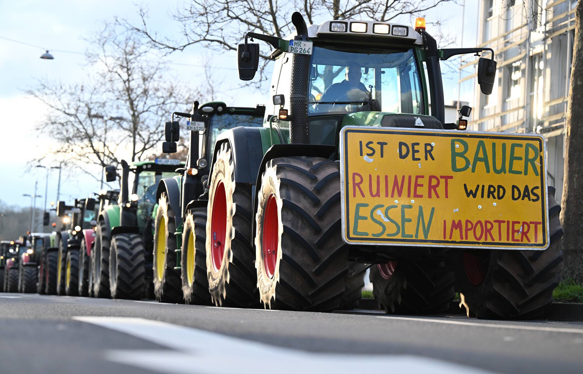 Farmers' protests - Demonstration in Wiesbaden