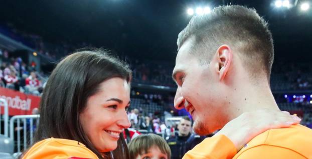 Zagreb: Slavlje rukometaša Hrvatske nakon pobjede nad Mađarskom i prolaska u polufinale Svjetskog prvenstva