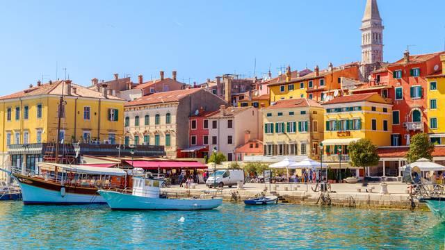 Colorful,Rovinj,In,Istria,With,Boats,In,The,Port,,Croatia