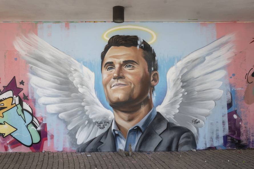 Mural of asassinated political activist Charlie Kirk