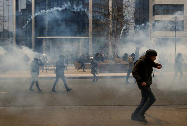 Protest against coronavirus measures in Brussels