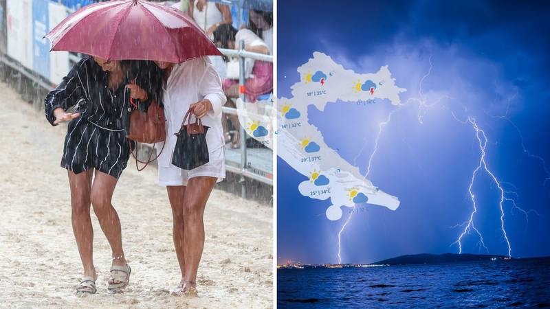 Hrvaško ob obali Jadrana pričakujejo delno sončno vreme s plohami in nevihtami