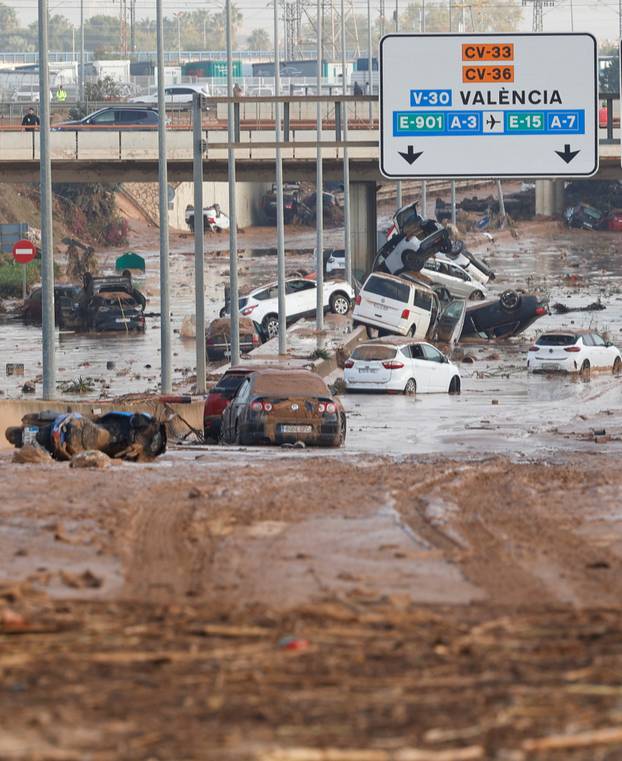 Aftermath of floods on the outskirts of Valencia