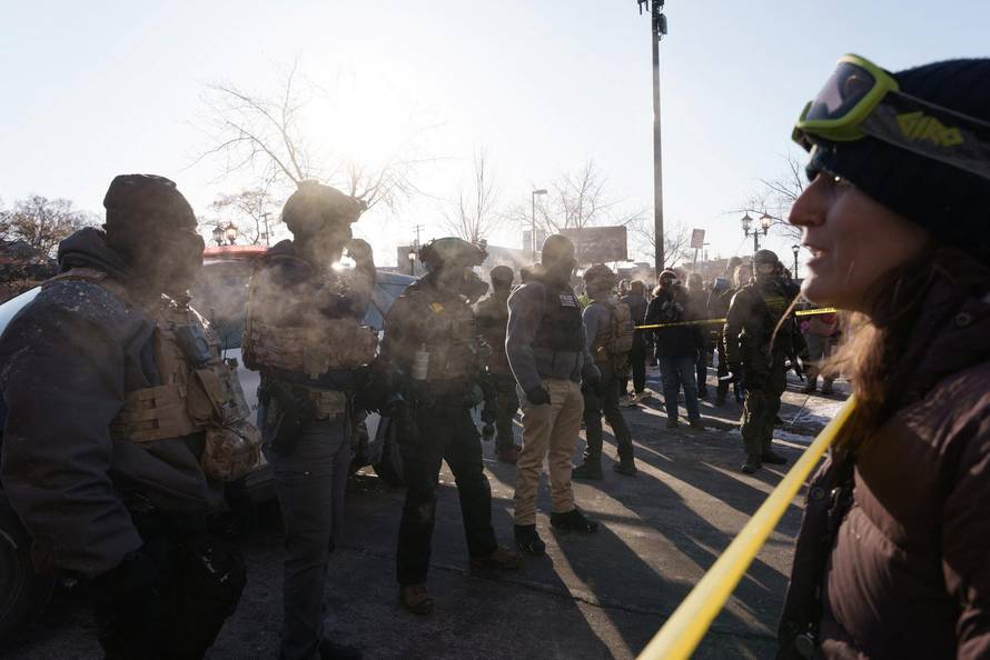 Protest after federal agents fatally shot a man while trying to detain him, in Minneapolis