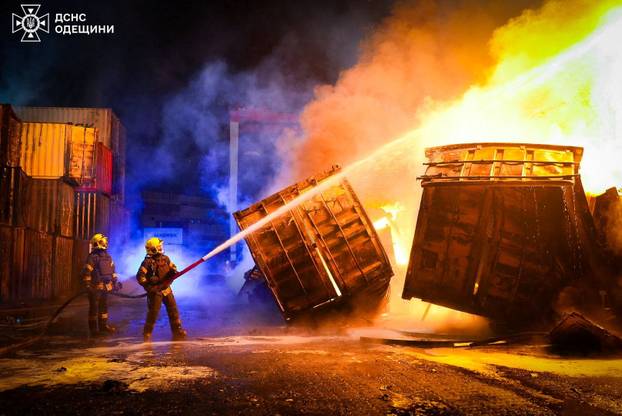 Aftermath of a Russian drone attack in Odesa region