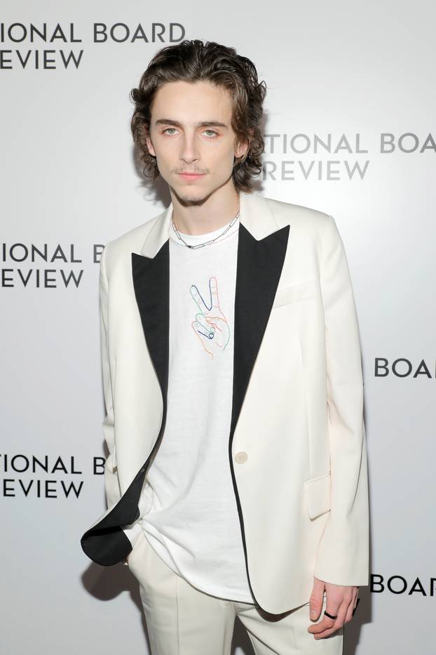 Timothee Chalamet arrives for the National Board of Review Awards in Manhattan, New York City