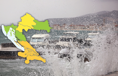 Olujni udari juga, obilna kiša i nevrijeme u Dalmaciji: Za dvije regije narančasti meteoalarm!