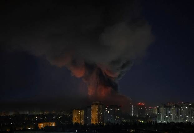 Russian drone and missile strike in Kyiv