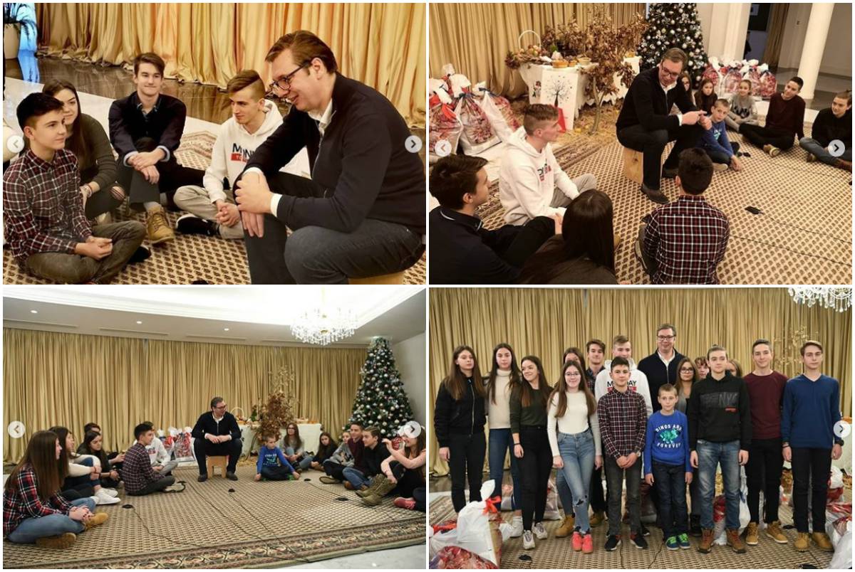 Vučić primio djecu iz Hrvatske i otkrio im gdje slavi Božić