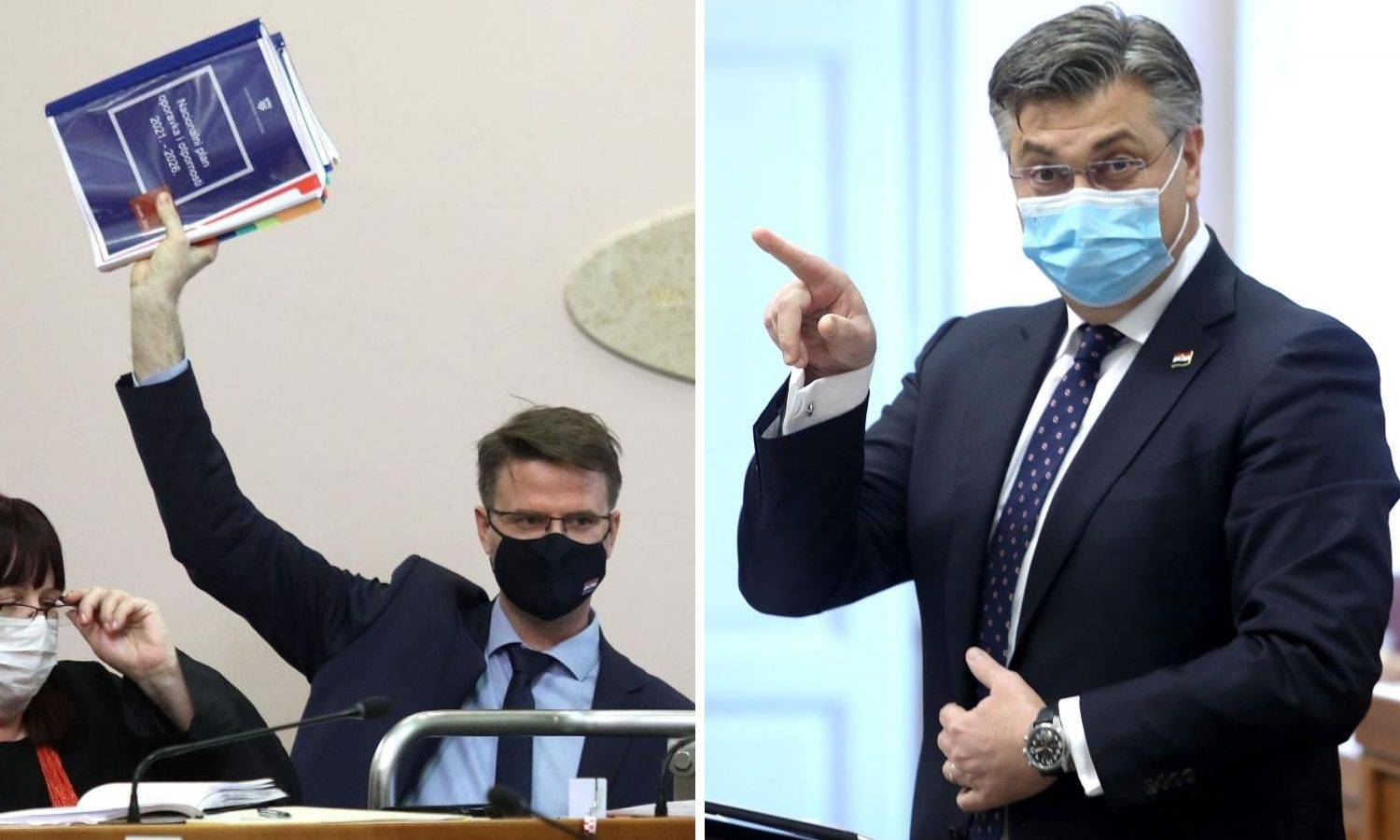 Oporba: Skrivate plan kao zmija noge! Plenki: Zvonko, pokažite plan. To je taj bucmasti papir