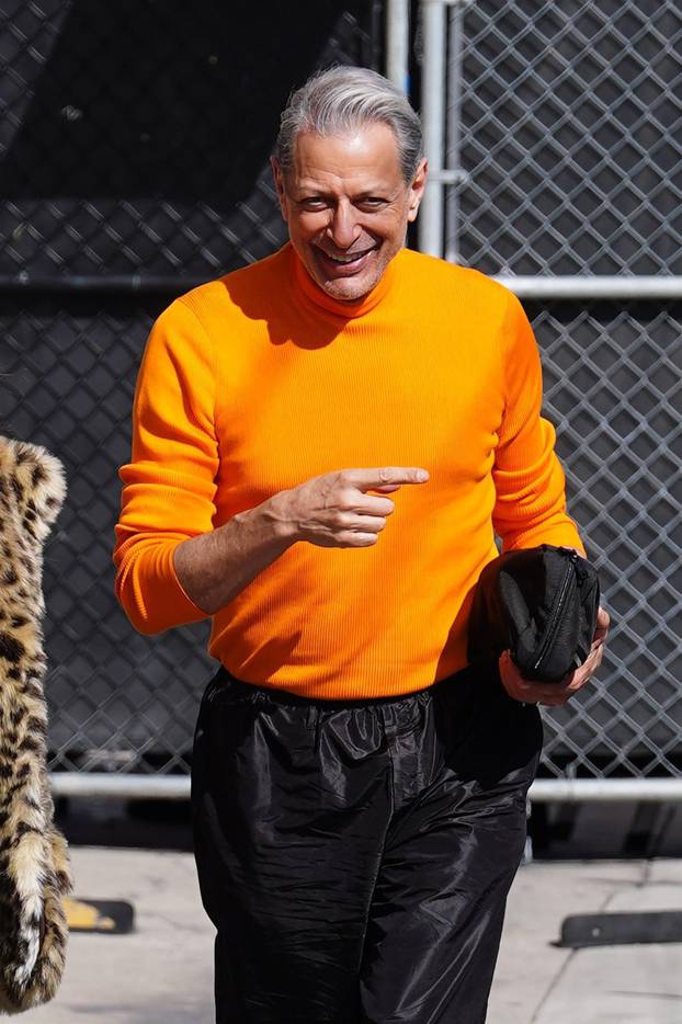 Jeff Goldblum arrives at Jimmy Kimmel Live in Hollywood