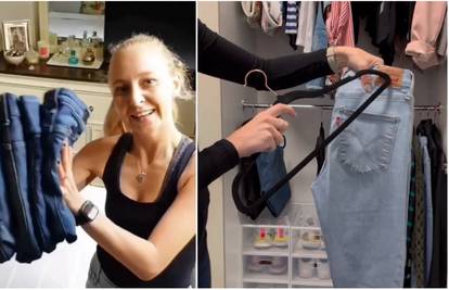 Žena otkrila genijalan trik kako složiti traperice na vješalicu za uštedu prostora: 'U šoku sam'