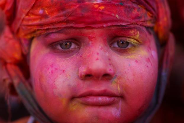 "Lathmar Holi" celebrations in Nandgaon village