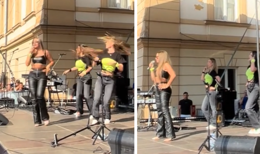 VIDEO Mlada Ellen (16) u kožnoj kombinaciji izvela nove pjesme na bjelovarskoj Terezijani