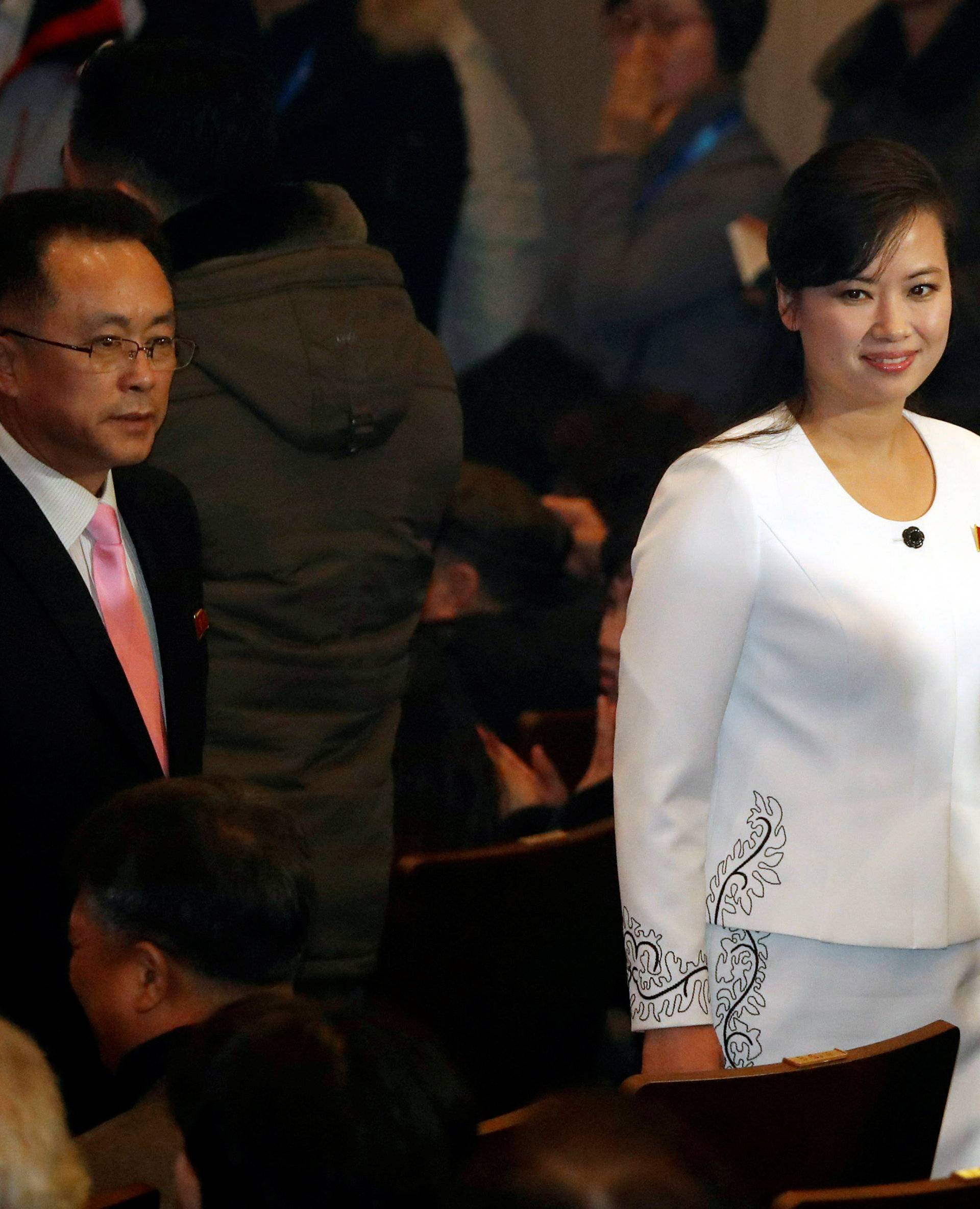 Hyon Song Wol, head of the North Korea's Samjiyon Orchestra, arrives at the Gangneung Art Centre in Gangneung