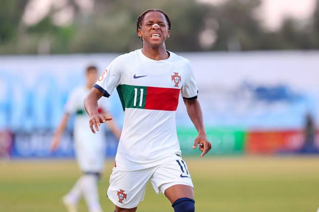 Achna, Cyprus. 21st May, 2024. Achna, Cyprus, May 21st 2024: Cardoso Varela (11 Portugal) during the UEFA European Under-17 Championship match between Spain and Portugal at Dasaki Achnas Stadium, in Achna, Cyprus. (Chara Savvidou/SPP) Credit: SPP Sport Pr