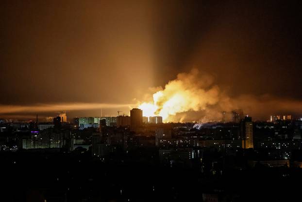 Russian drone and missile strike in Kyiv