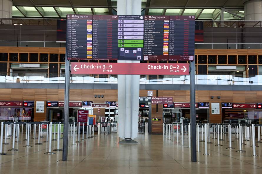 German trade union Verdi strikes at Berlin Brandenburg Airport BER
