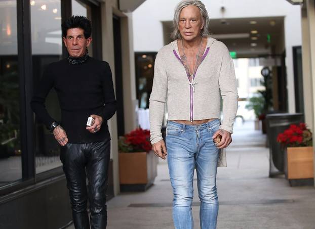 Mickey Rourke heads out for lunch at Mulberry Street Pizzeria