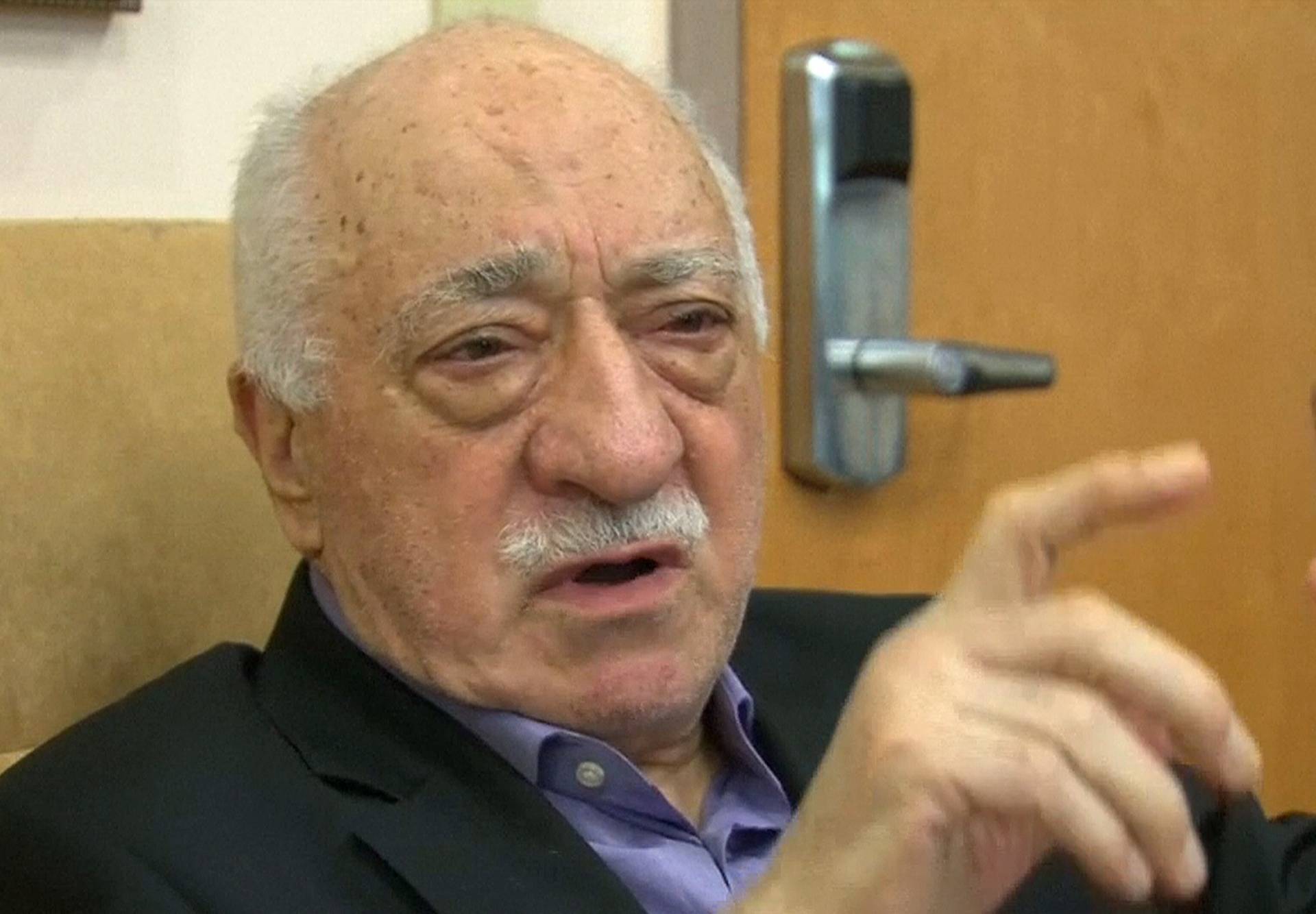 Still image taken from video of U.S.-based cleric Fethullah Gulen, whose followers Turkey blames for a failed coup, speaks to journalists at his home in Saylorsburg