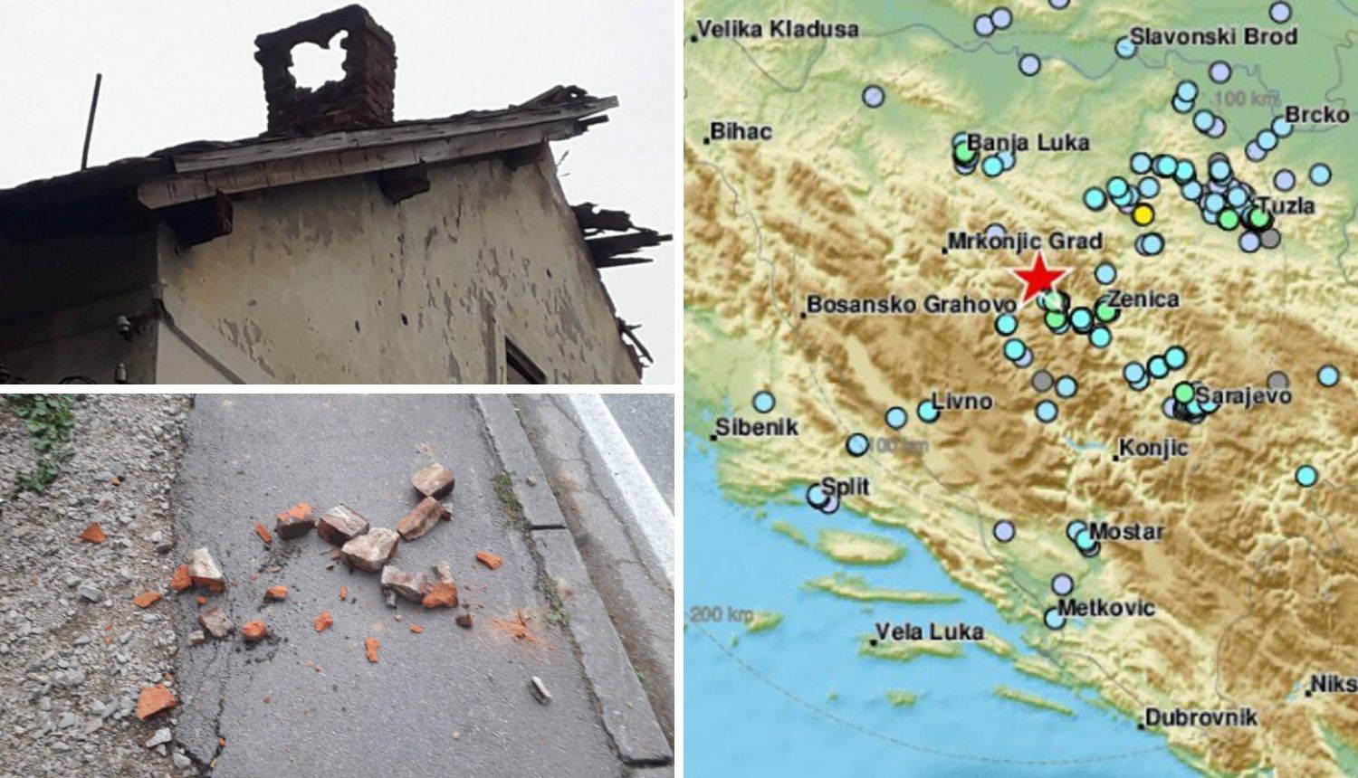 Jak potres u BiH: U Travniku pucali zidovi i padali dimnjaci