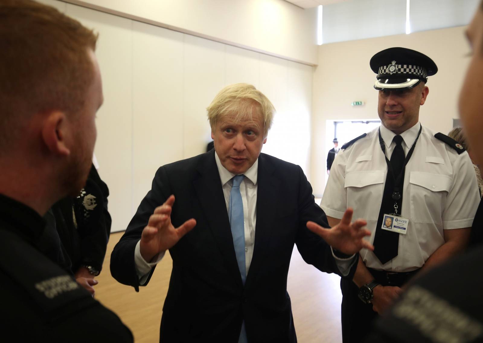 Britain's PM Boris Johnson visits West Yorkshire