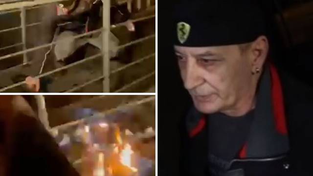 VIDEO 'Sve ću vas ubiti, pe*eri i komunjare!' Priveli čovjeka koji je zapalio ulaz u stožer Možemo