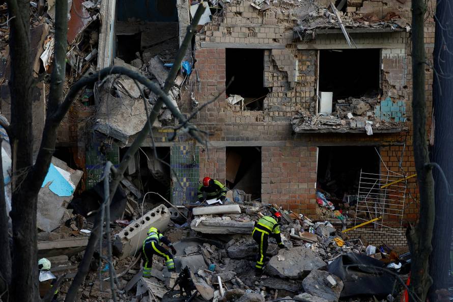 Aftermath of a Russian drone and missile attack in Kyiv