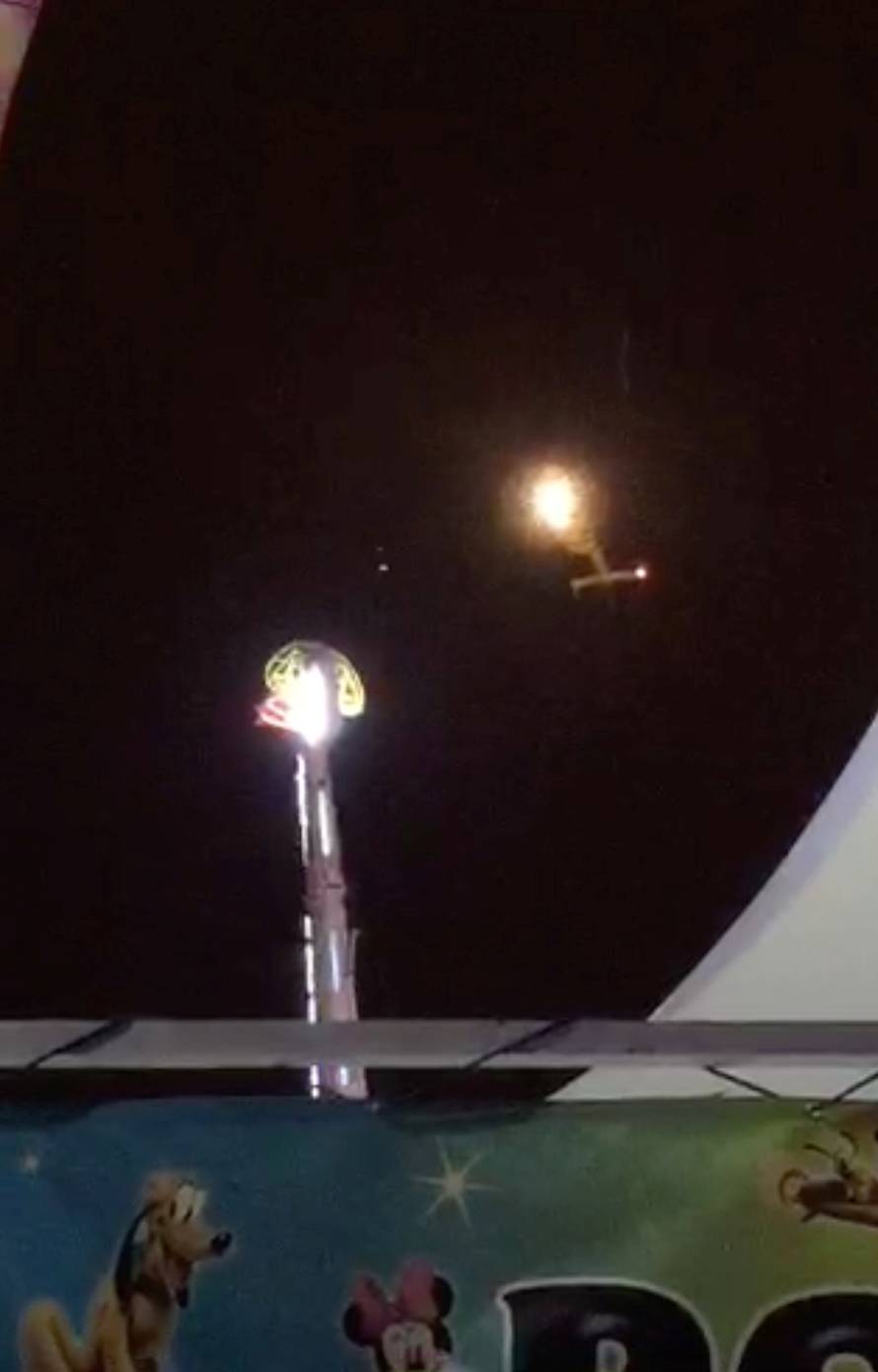 Fair ride goers are trapped on a ride in Rennes