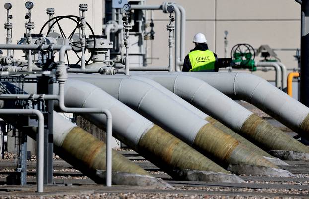 FILE PHOTO: Pipes at the landfall facilities of the 'Nord Stream 1' gas pipline in Lubmin