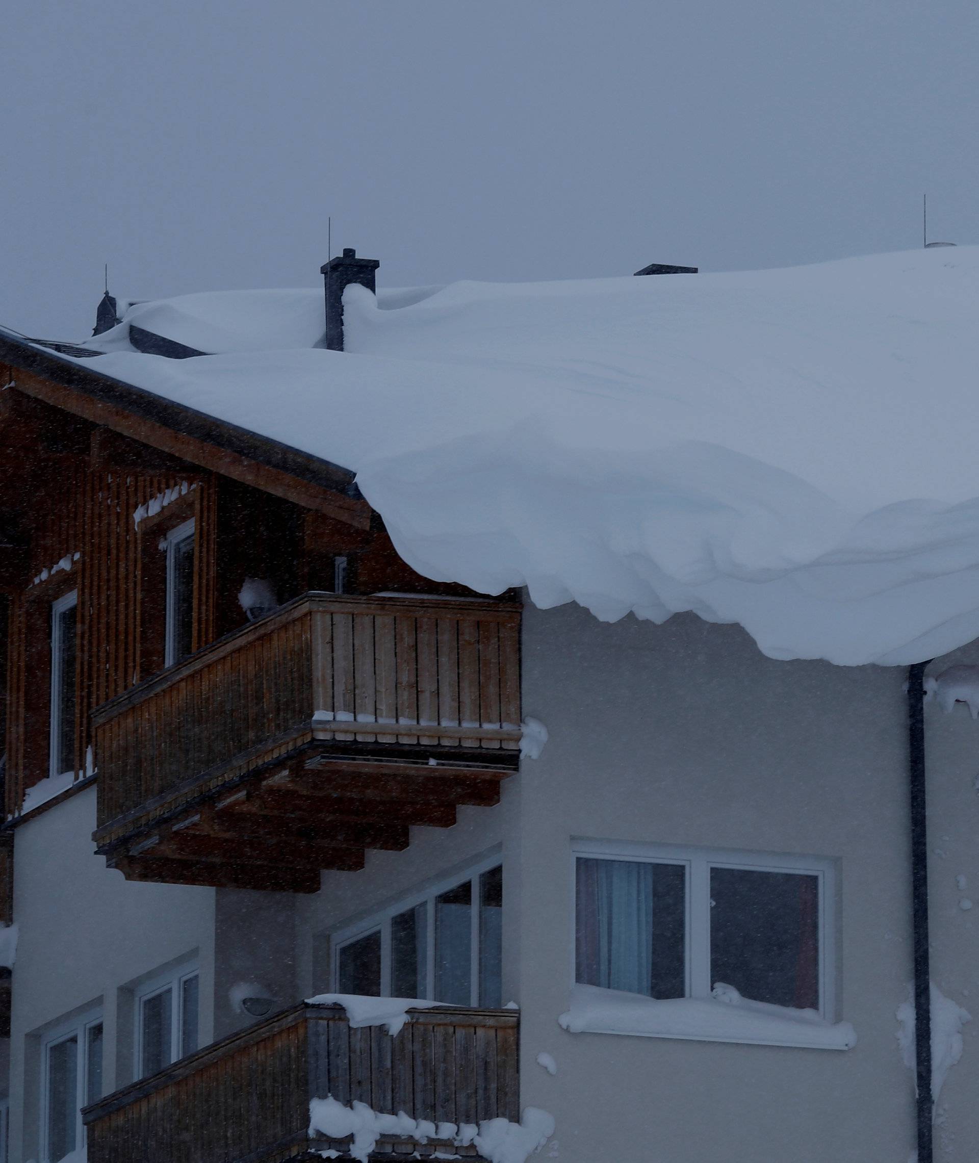 A house is seen after heavy snowfall in Obertauern