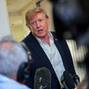 U.S. President Donald Trump speaks to members of the media after traveling to Ireland