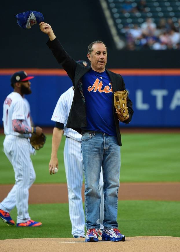 Jerry Seinfeld Throws Out First Pitch At Citi Field