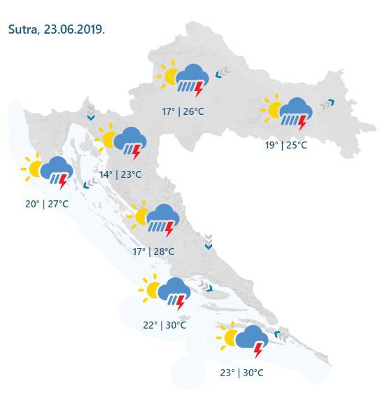 Vrijeme za vikend: Moguće su oluje, upalili narančasti alarm