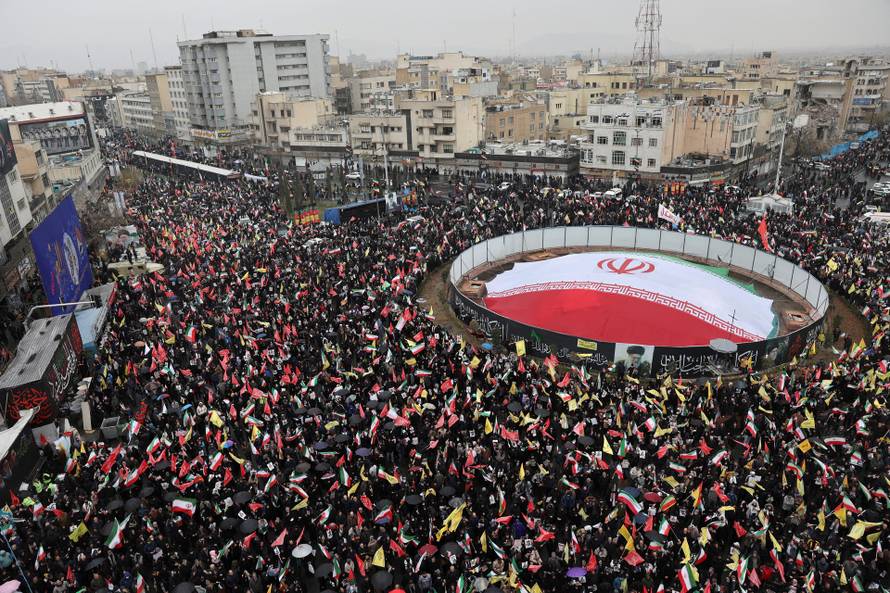 Iranians take part in a protest marking the annual al-Quds Day (Jerusalem Day) on the last Friday of the holy month of Ramadan, amid the U.S.-Israeli conflict with Iran, in Tehran