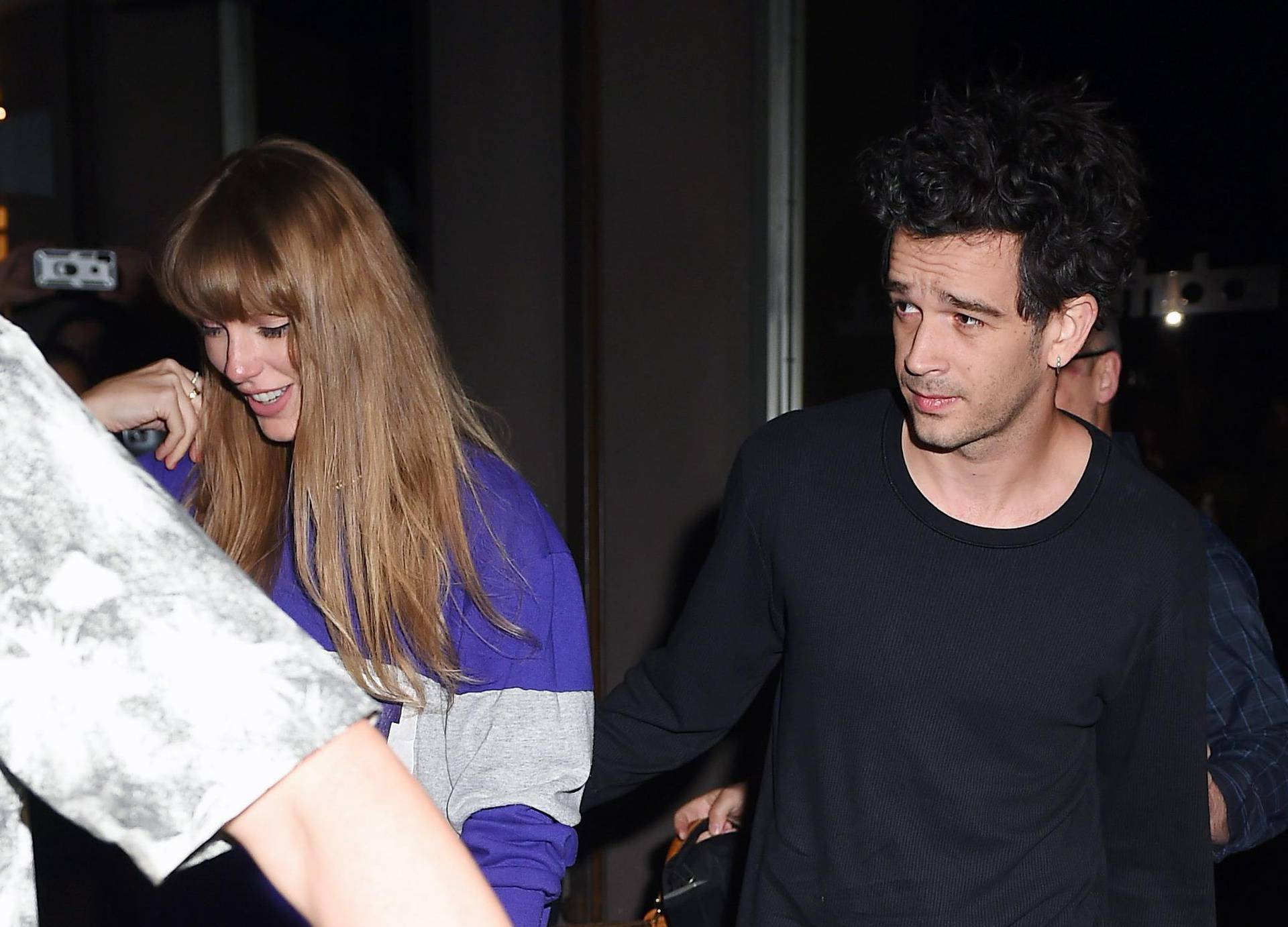 Taylor Swift and Matty Healy leaving Electric Lady Recording Studio in New York City.