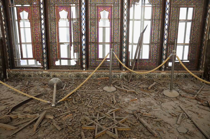 Debris at the historical monument Golestan Palace after it was damaged in an Israeli and U.S. strike, in Tehran