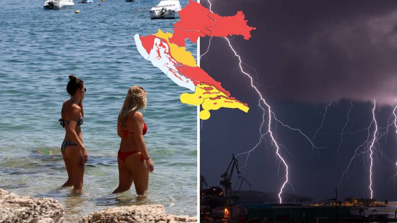 Danas se 'pržimo' na gotovo 40 °C, a onda stiže velika promjena vremena uz jako nevrijeme!