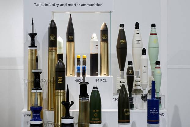 French Defence Minister Vautrin and Croatia's Defence Minister Anusic visit the French-German military defence system supplier KNDS in Versailles