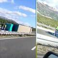 VIDEO Na A1 kraj Posedarja se zbog vjetra prevrnuo kamion