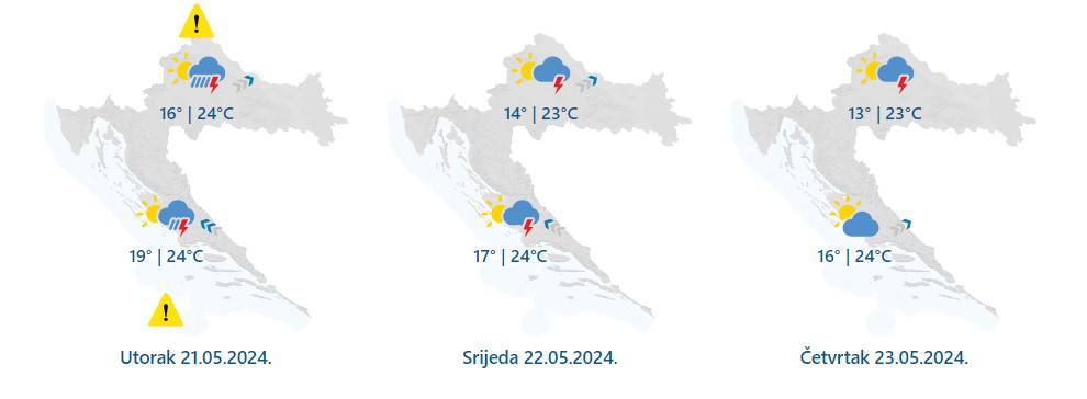 Jako grmljavinsko nevrijeme i obilna kiša nad Europom, past će i tuča. Na snazi meteoalarm